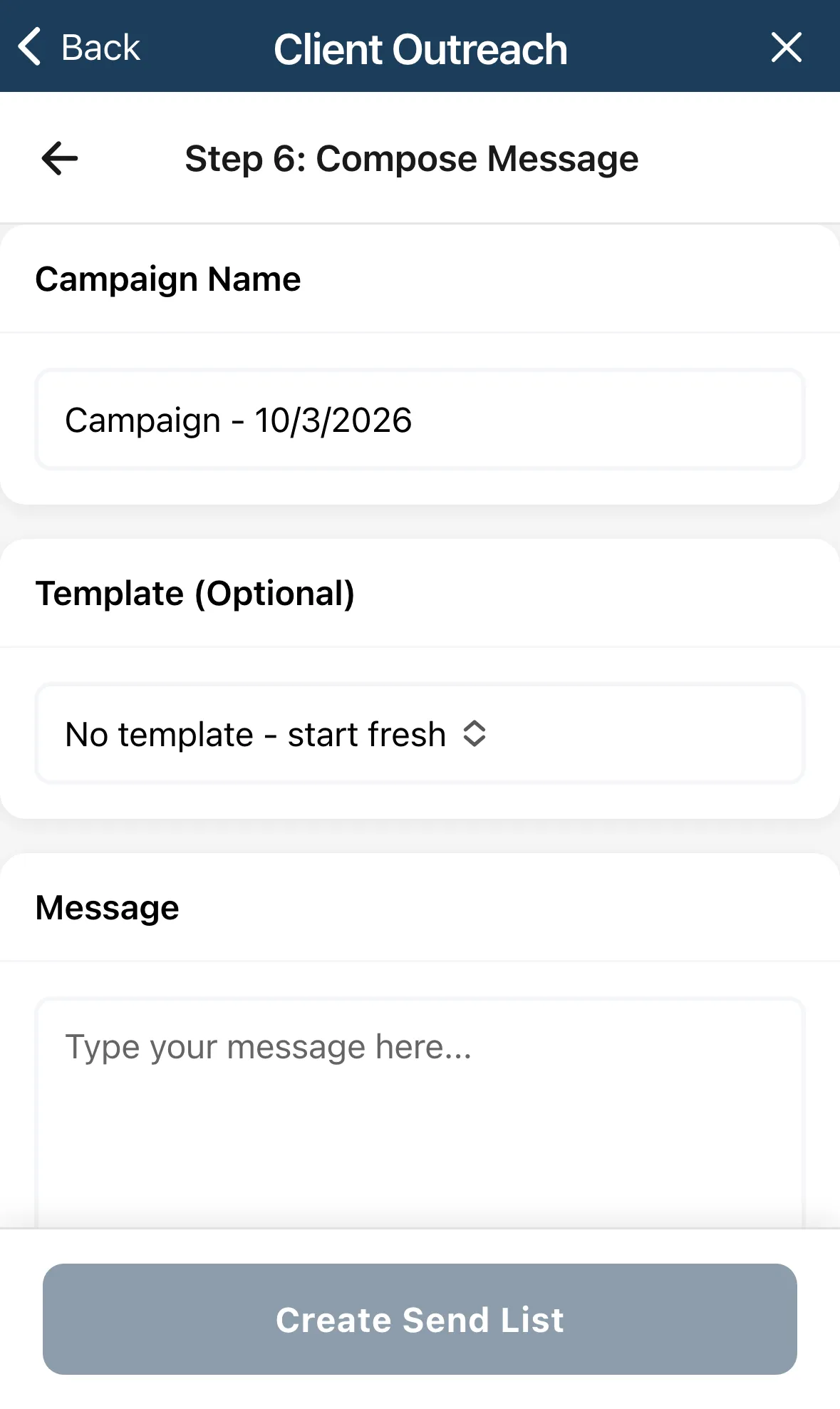 Step 6, Compose Message